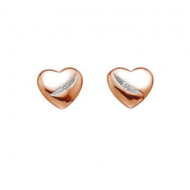 Shooting Stars Heart Earrings - Rose Gold Plated