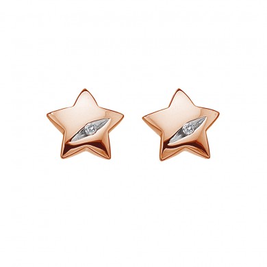 Shooting Stars Star Earrings - Rose Gold Plated