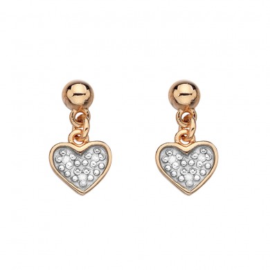 Stargazer Rose Gold Plated Sterling Silver Heart Earrings
