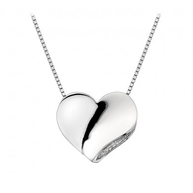 Simply Sparkle Solid Heart Pendant