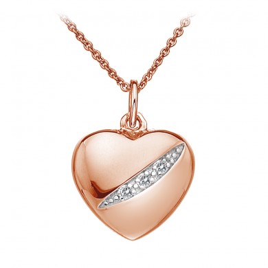 Shooting Stars Heart Pendant - Rose Gold Plated