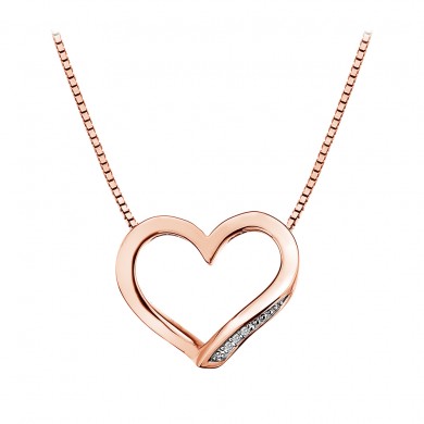Simply Sparkle Open Heart Pendant - Rose Gold Plated