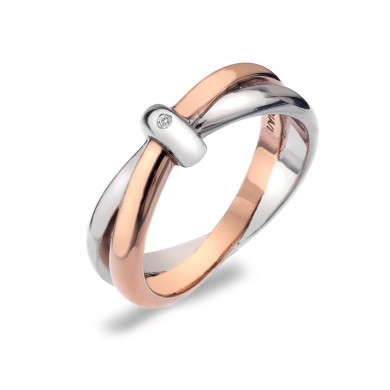 Eternity Silver & 18ct Rose Gold Vermeil Interlocking Ring
