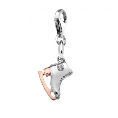 Ice Skate Silver & 18ct Rose Gold Vermeil Charm