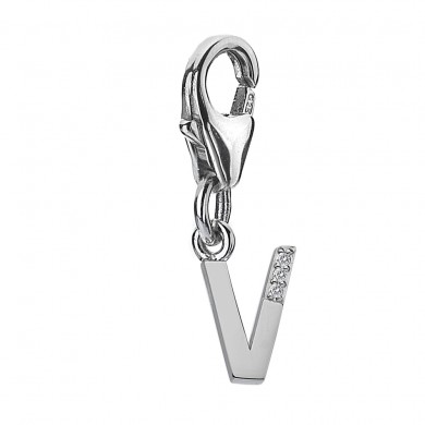 Diamond Letters 'V' Charm