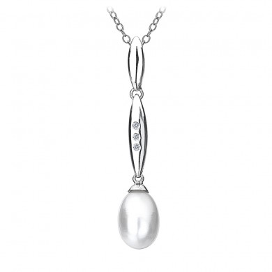 Diamonds & Pearls Long Drop Pendant
