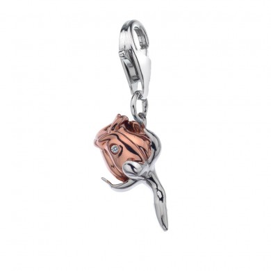 Sterling Silver & 18t Rose Gold Vermeil Romantic Rose Charm